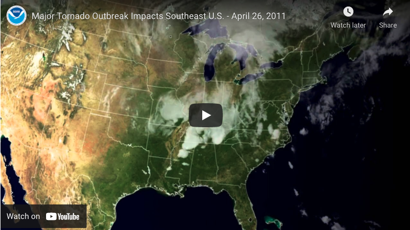 Satellite images show tornado storm system in motion YouTube screengrab