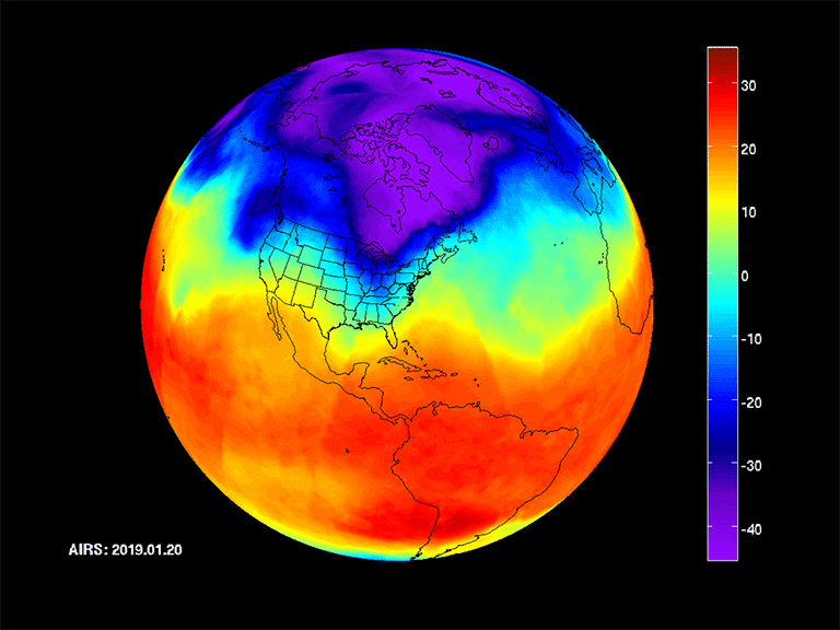 Plunge of cold air into North America