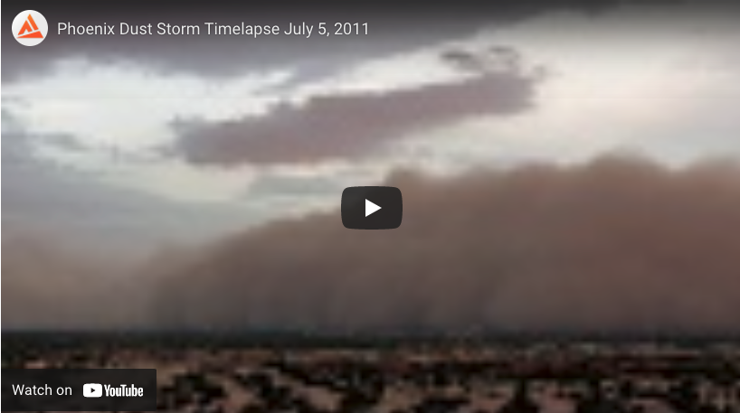 Phoenix dust storm timelapse YouTube screengrab