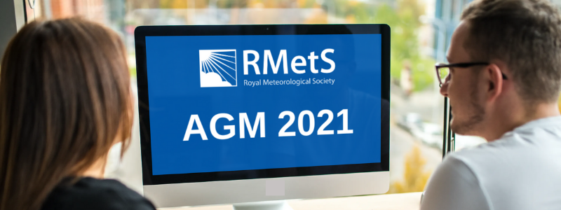 A computer screen showing the RMetS logo and AGM 2021