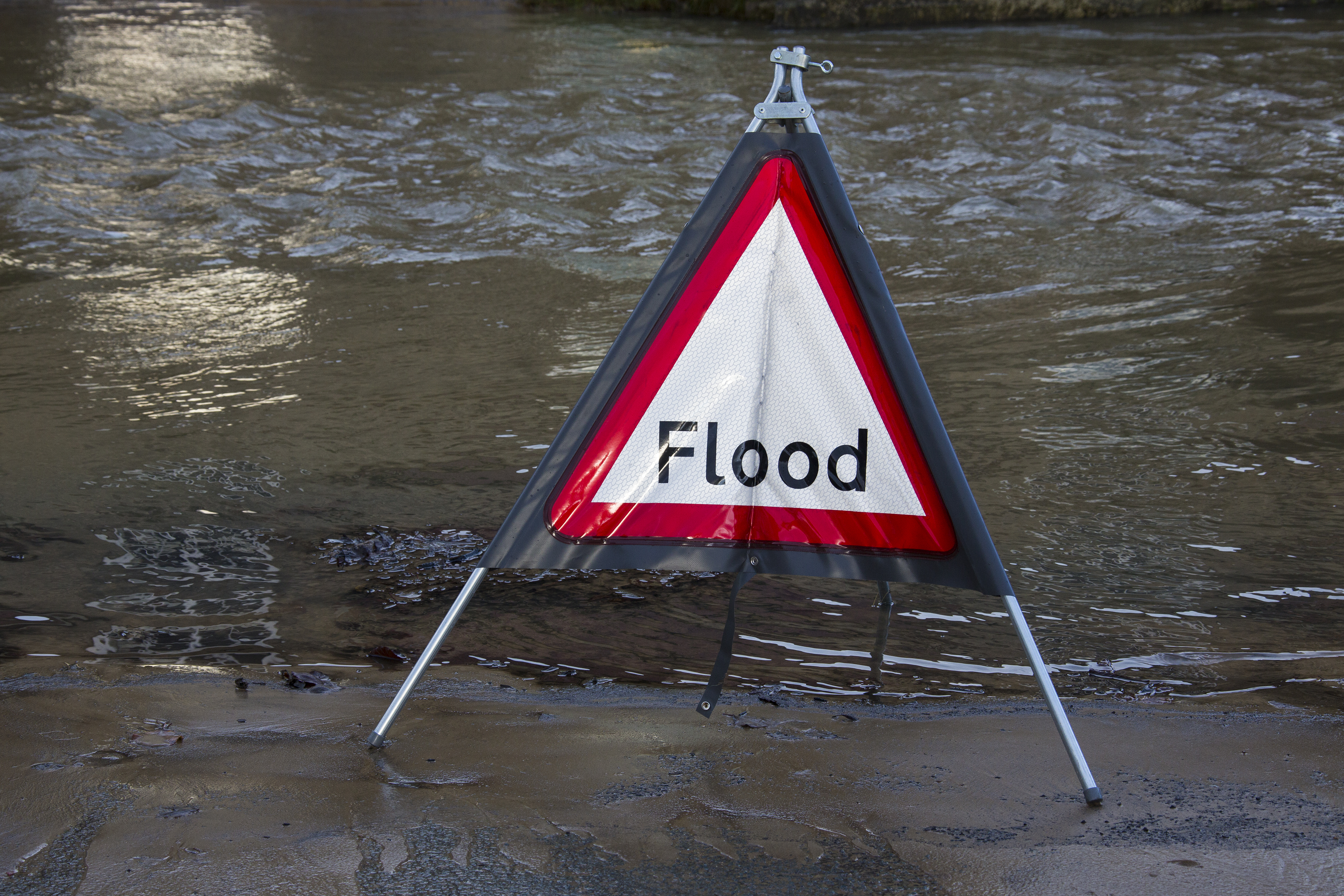 Flood warning sign