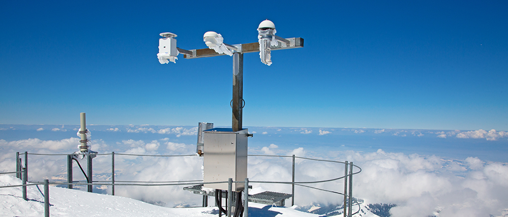 Remote Weather Station above clouds