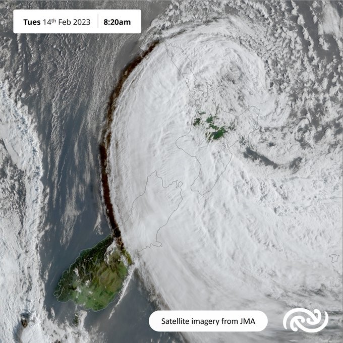 Satellite view of Cyclone Gabrielle