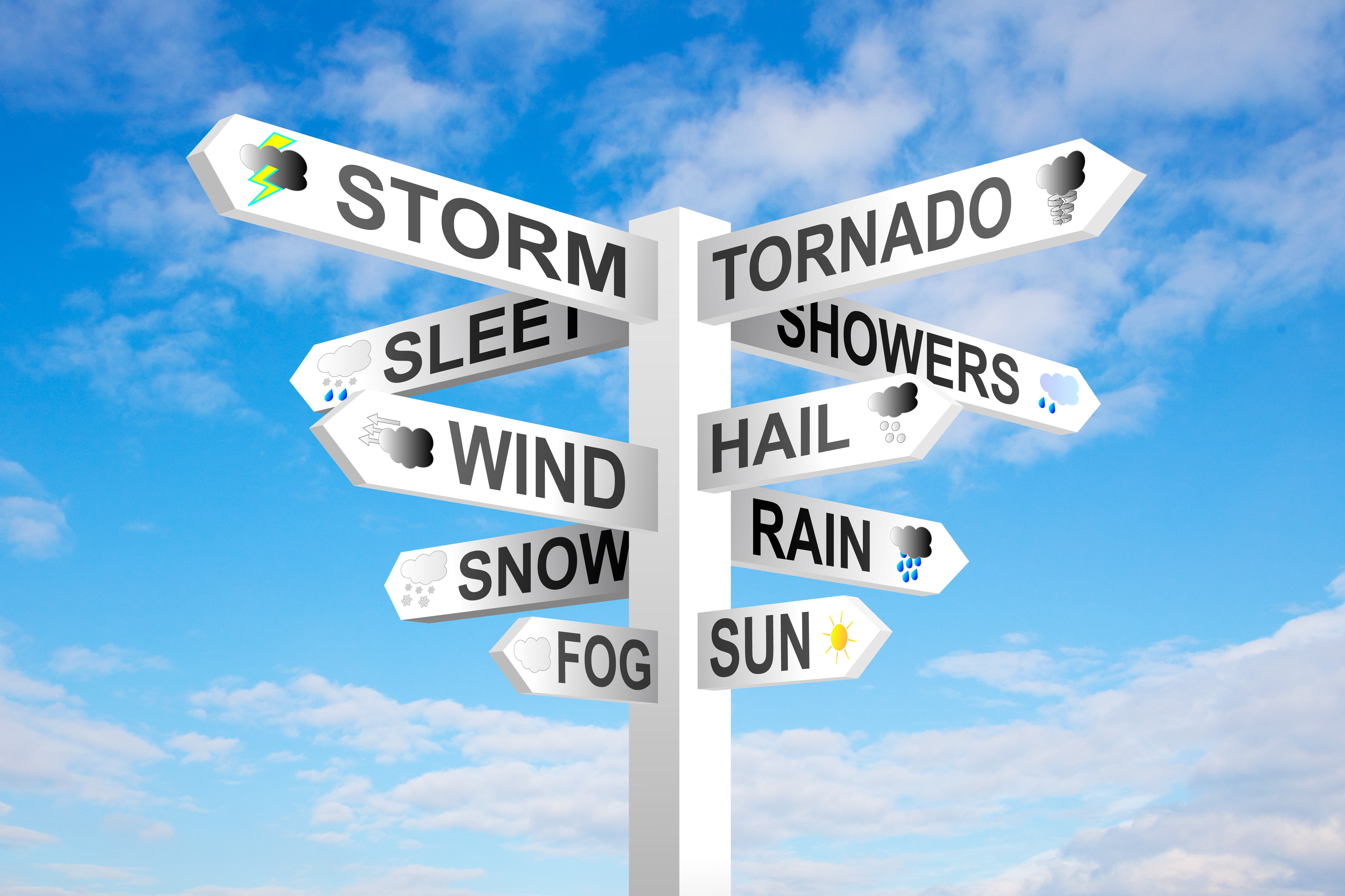 signpost of severe weather