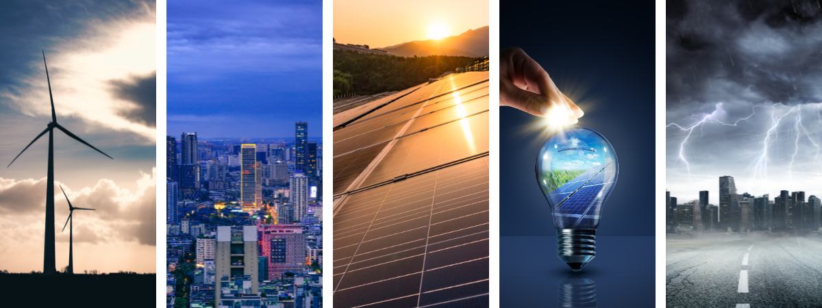 Banner image for RMetS Energy Sector Special Interest Group, showing different kinds of weather and energy industry equipment