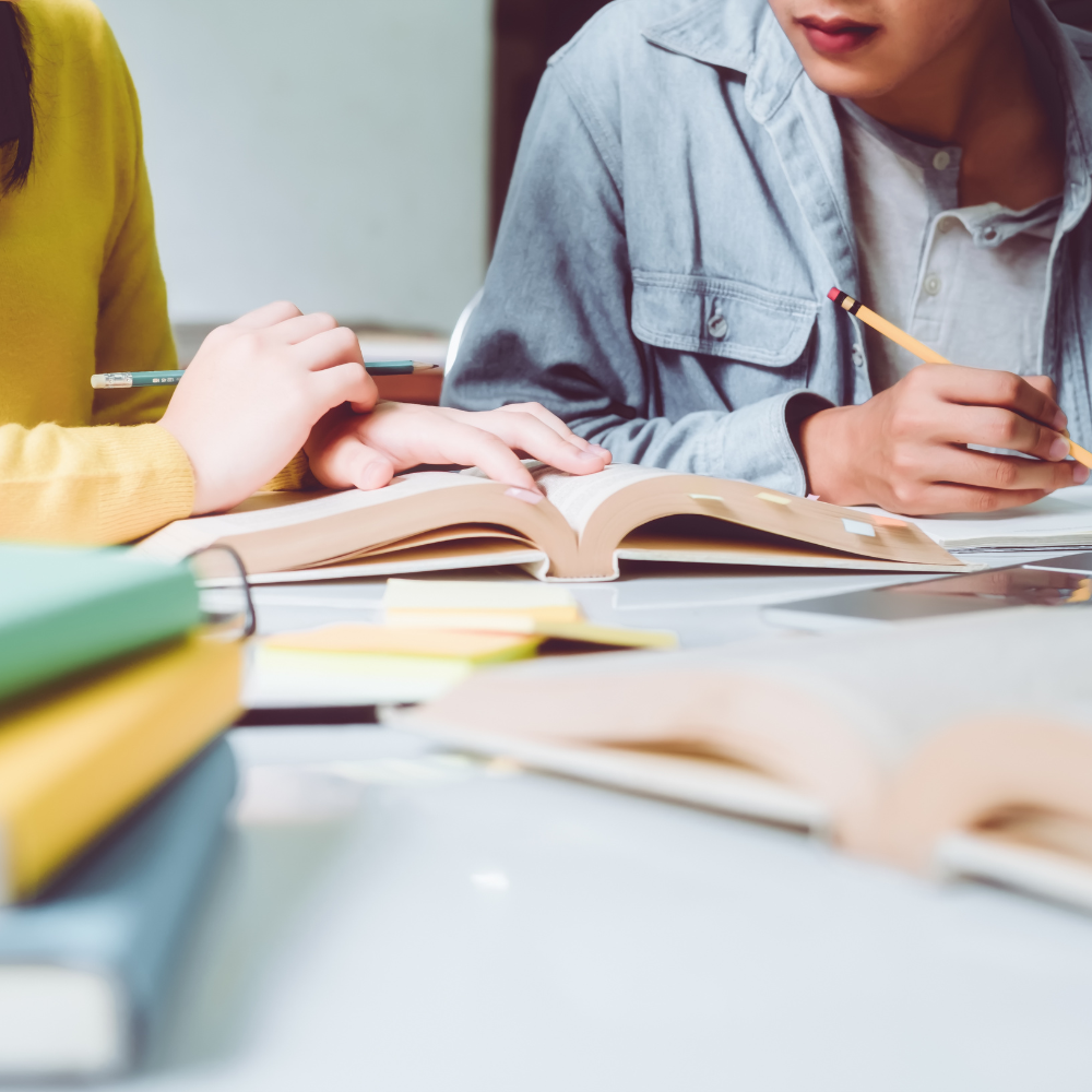 Students learning from climate education resources