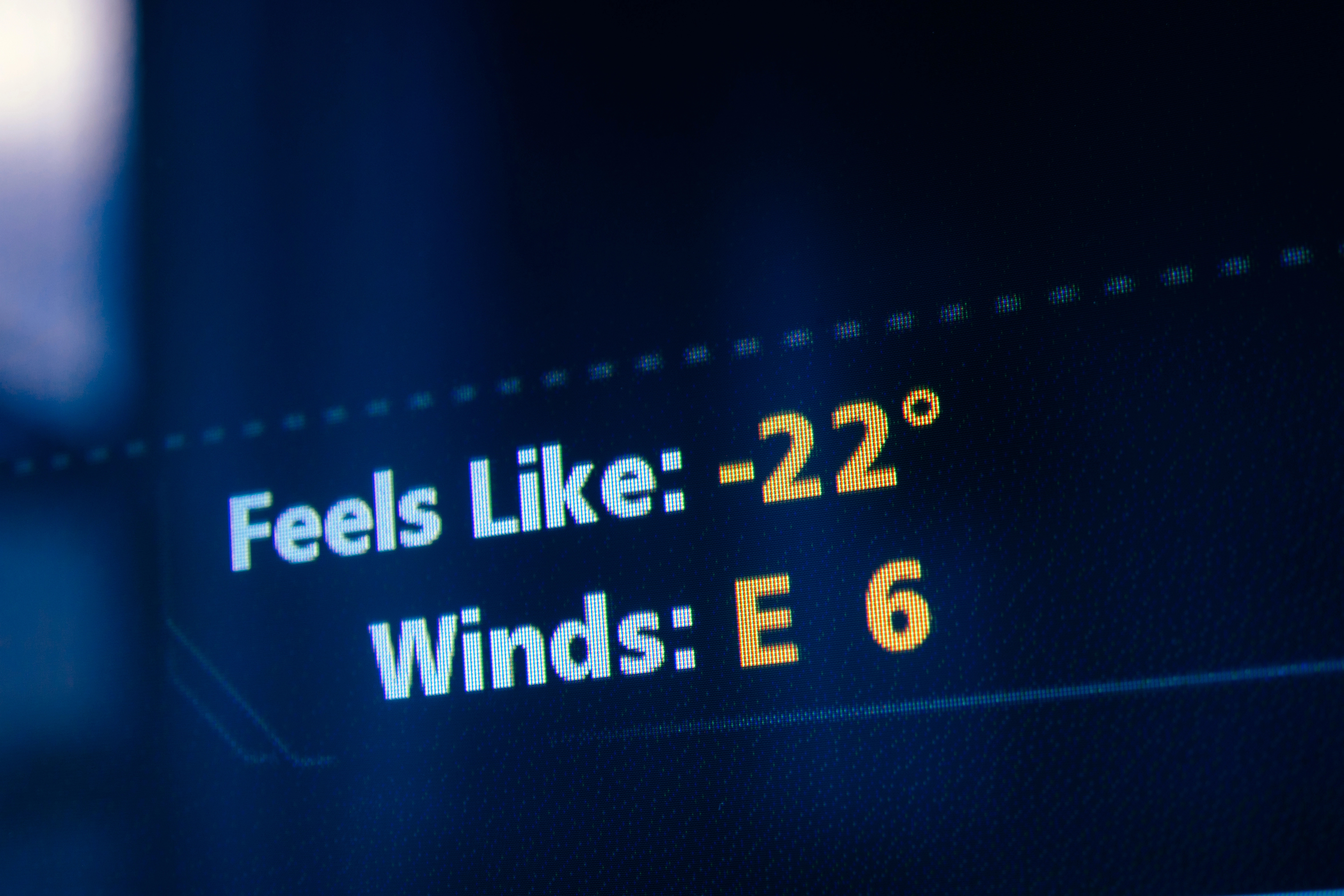 Feels like temperature display