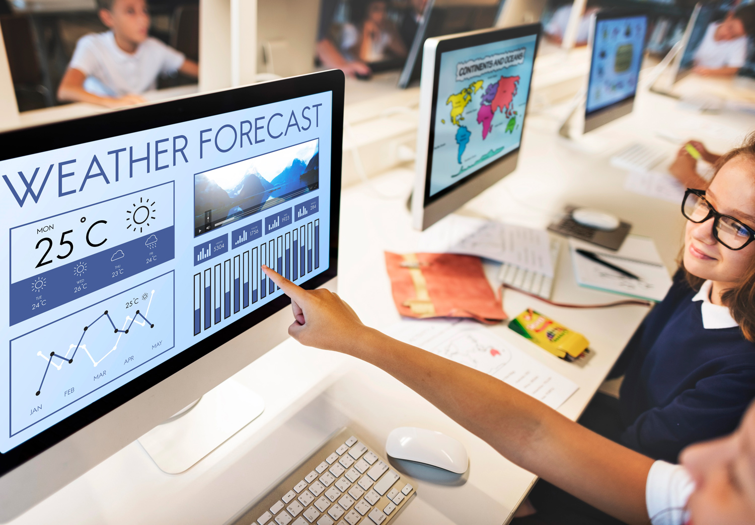 Children learing about weather