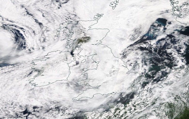 Satellite image of the UK, 13 June 2019
