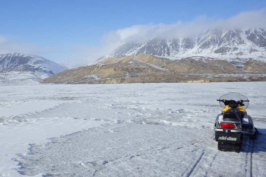 Snow mobile in the Arctic