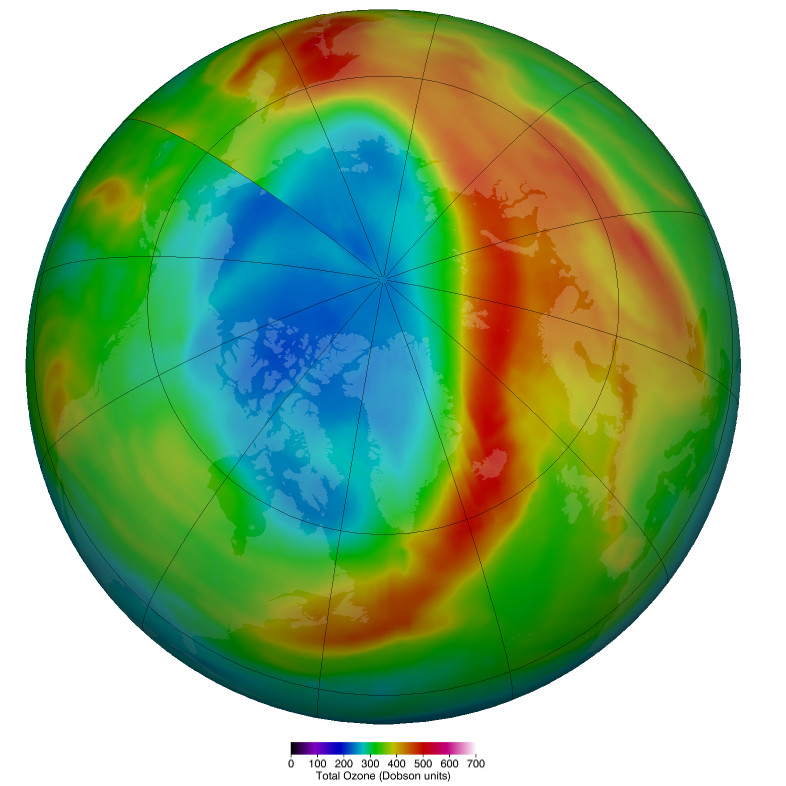 ozone layer depletion map