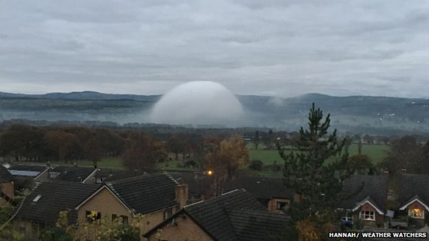 Fog dome captured in county Denbighshire, north east Wales Fog dome captured in county Denbighshire, north east Wales