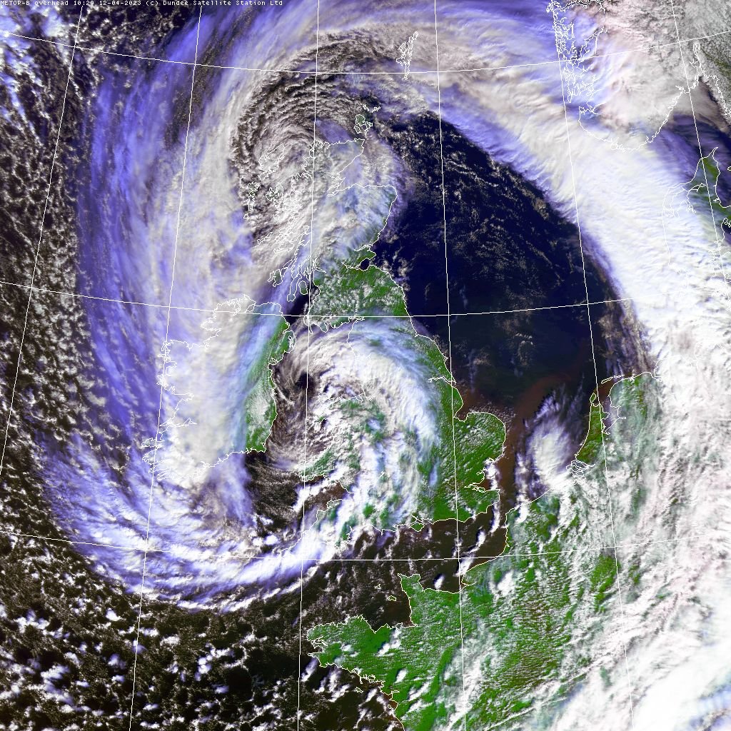 Storm Noa satellite imagery