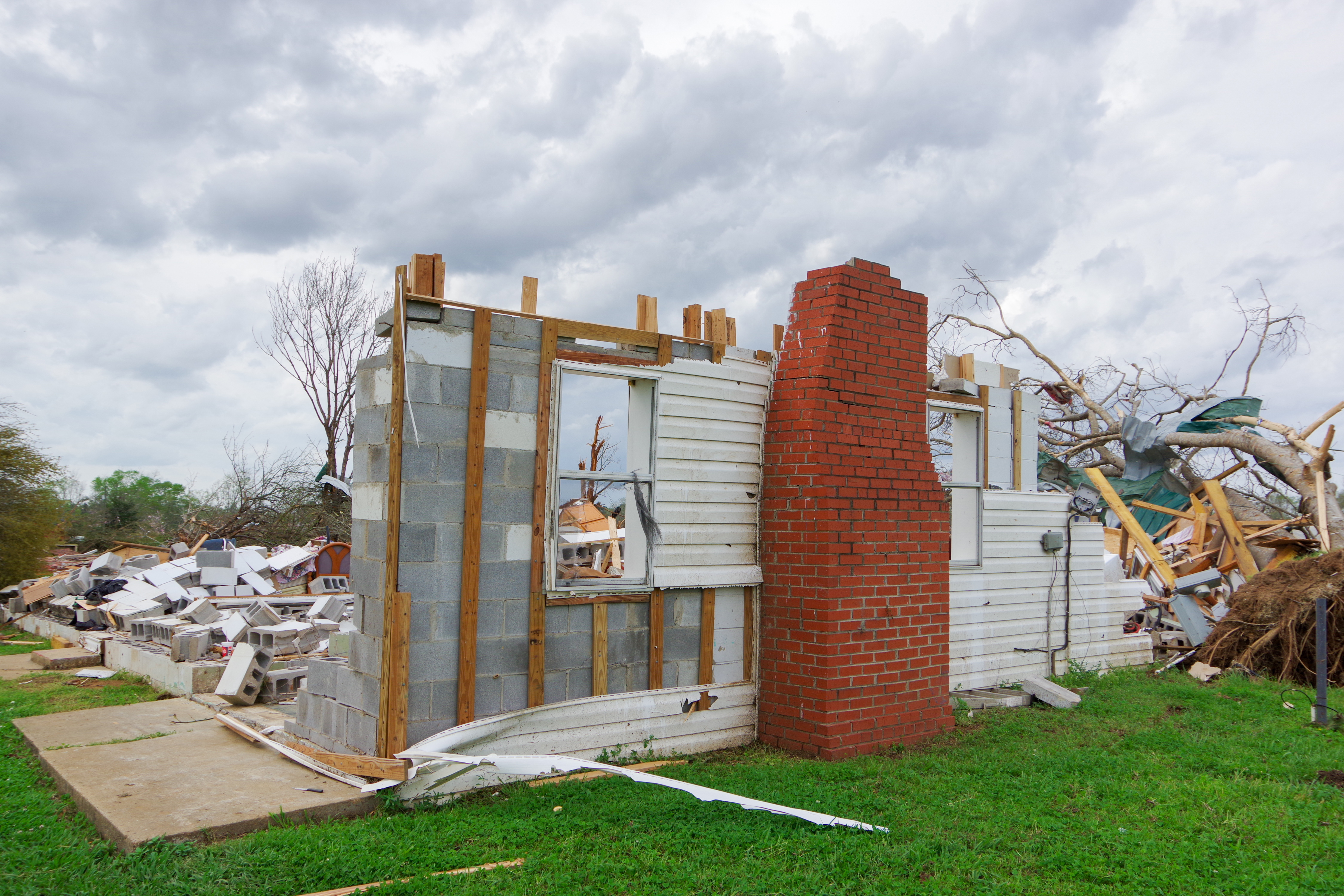 A tornado destroyed this home in Sawyerville, Alabama, on March 25, 2021 (Image credit NOAA)