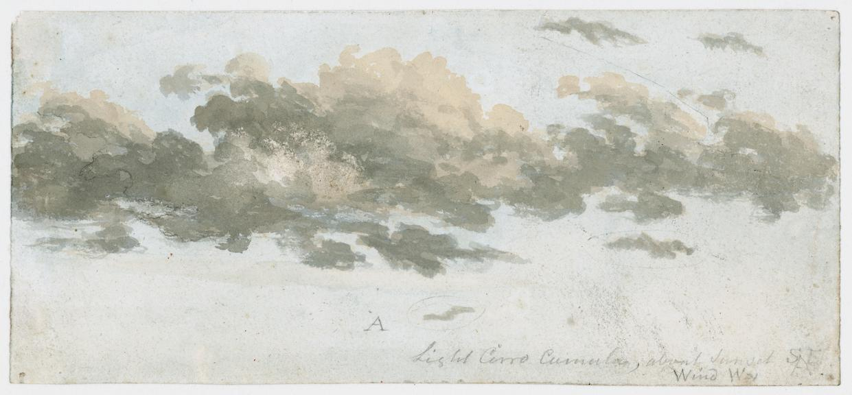 Luke Howard sketch of Cirrocumulus kept by the Science Museum on behalf of the Royal Meteorological Society.