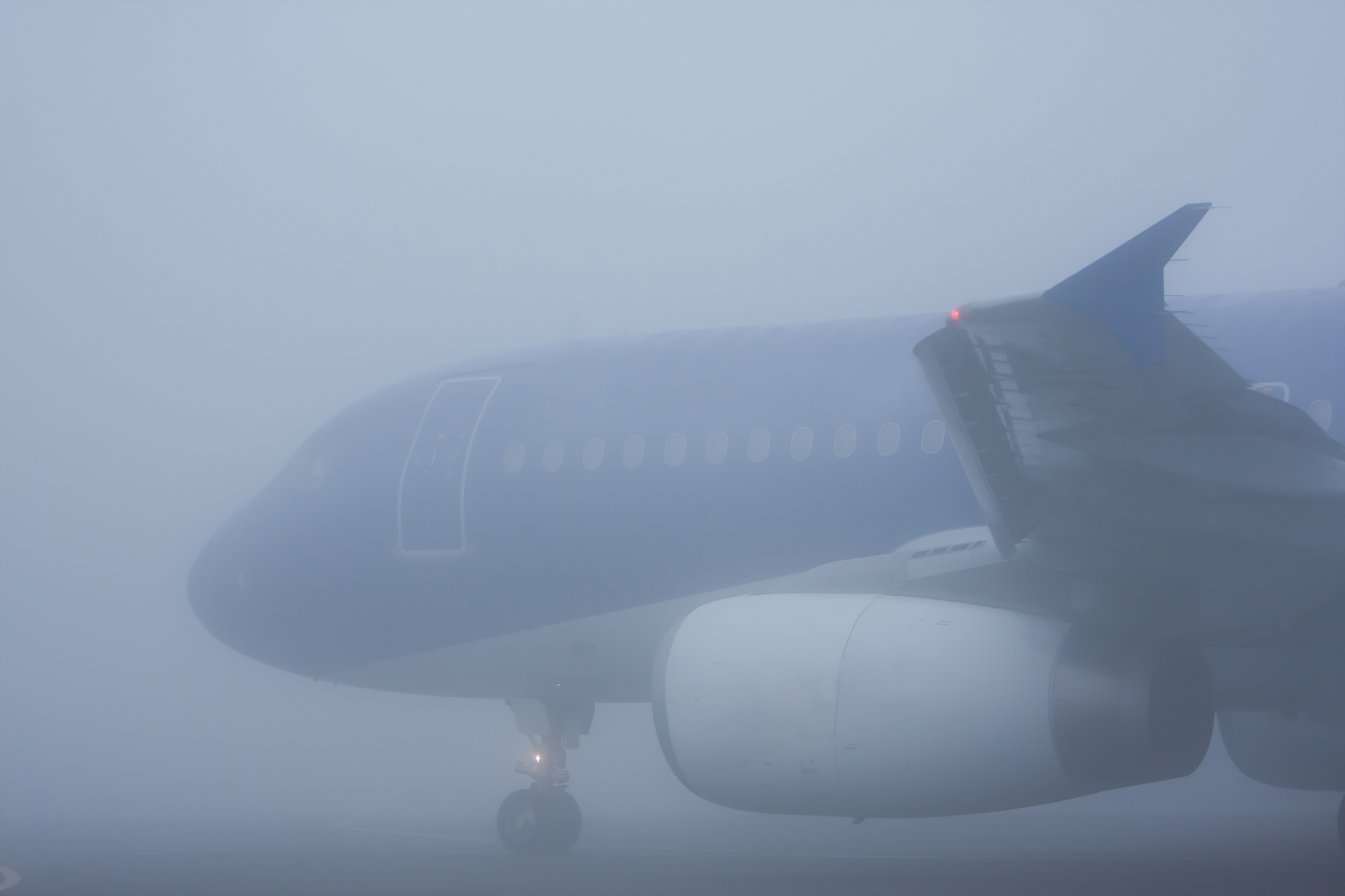 Aeroplane in dense fog