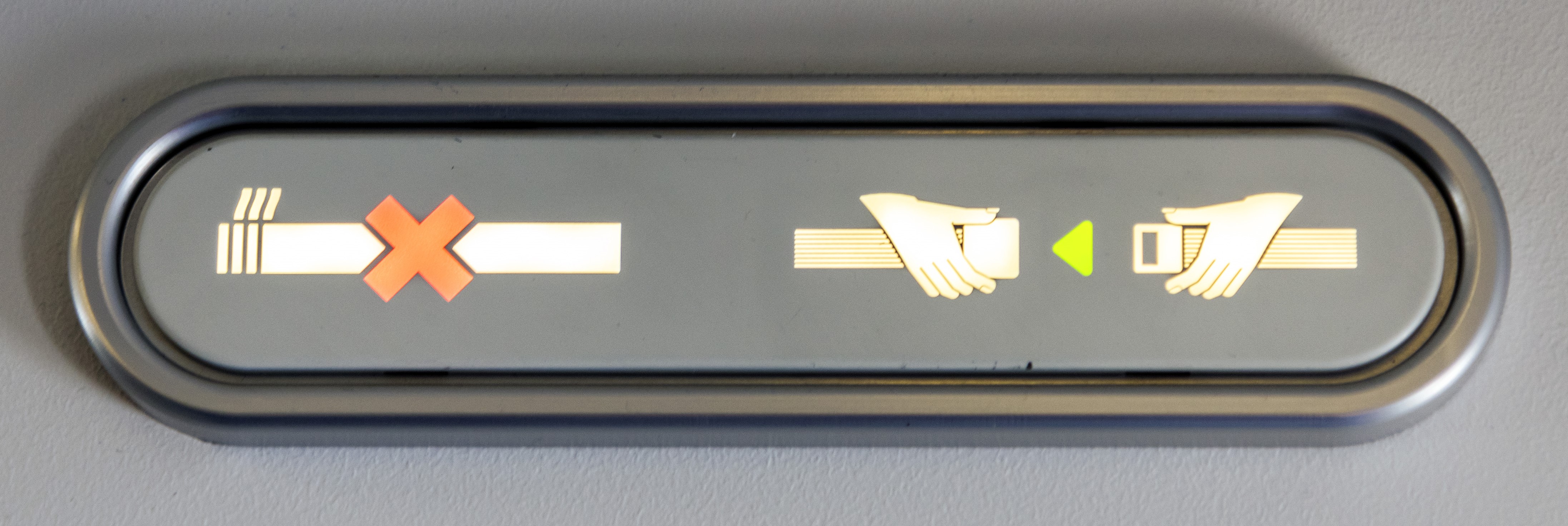 No Smoking Fasten Seat Belt sign