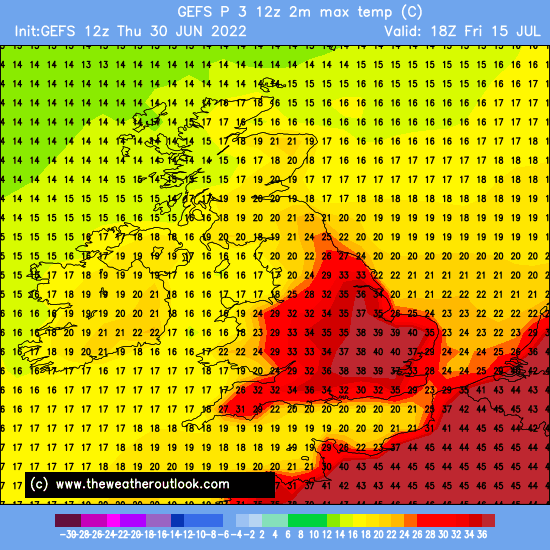 Figure 1 GEFS Forecast Temperatures