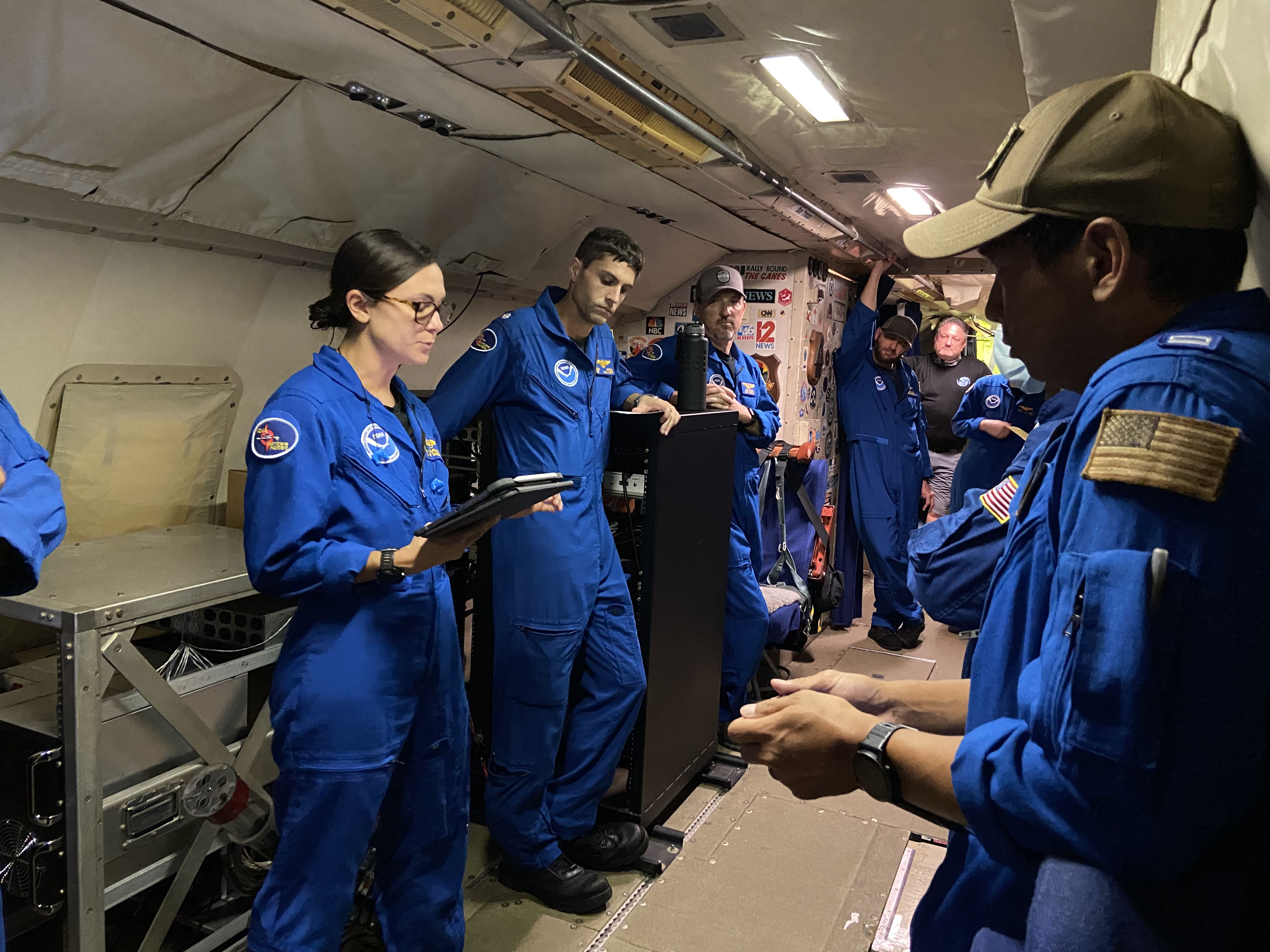 Nikki Hathaway giving a pre-flight briefing