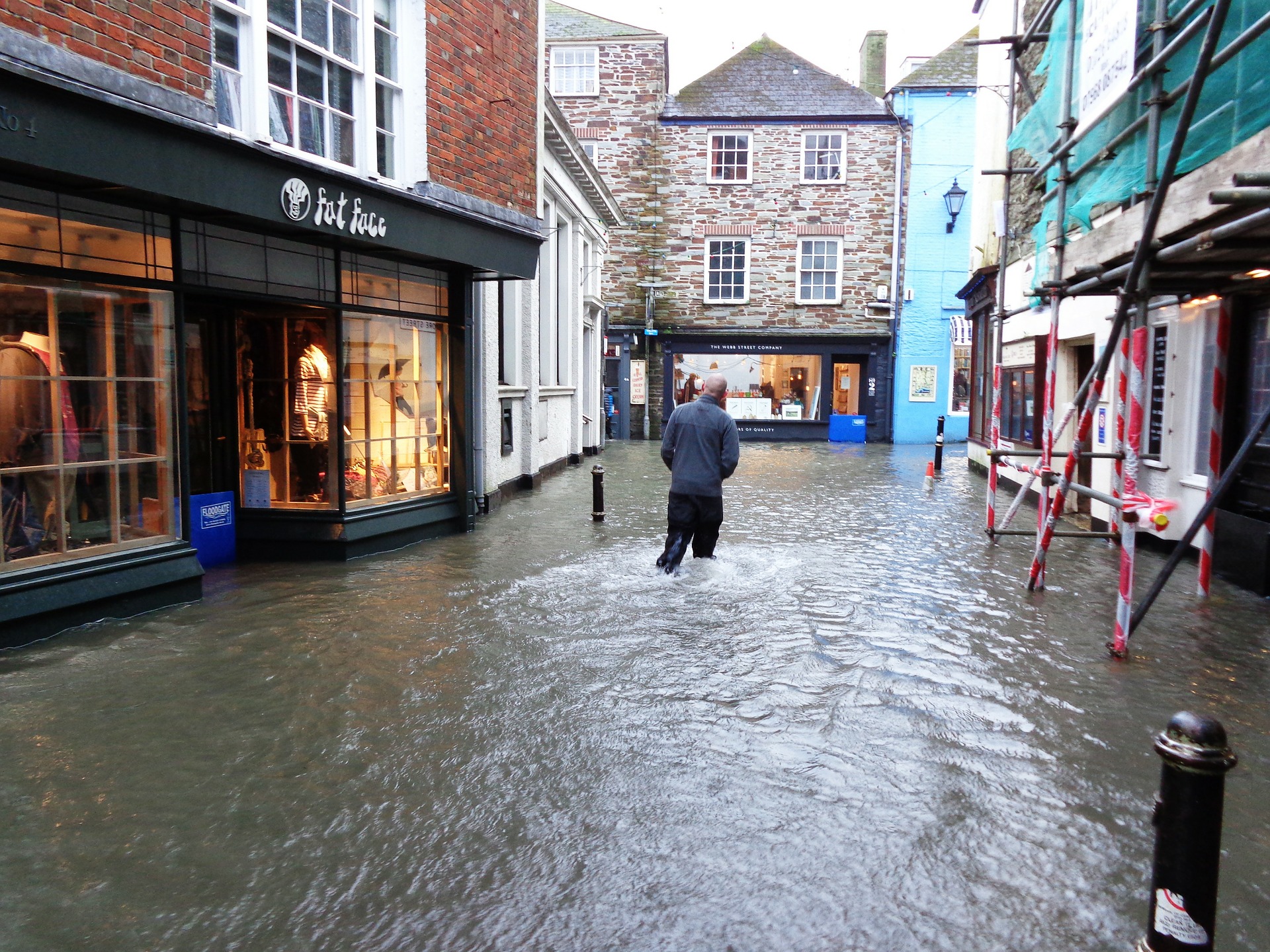 Flooding in Fowey, Cornwall
