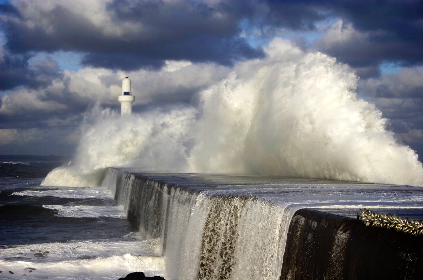 Over the sea wall