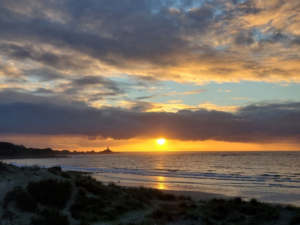 One of the many stunning sunsets frequently seen over St Ouen’s Bay, Jersey
