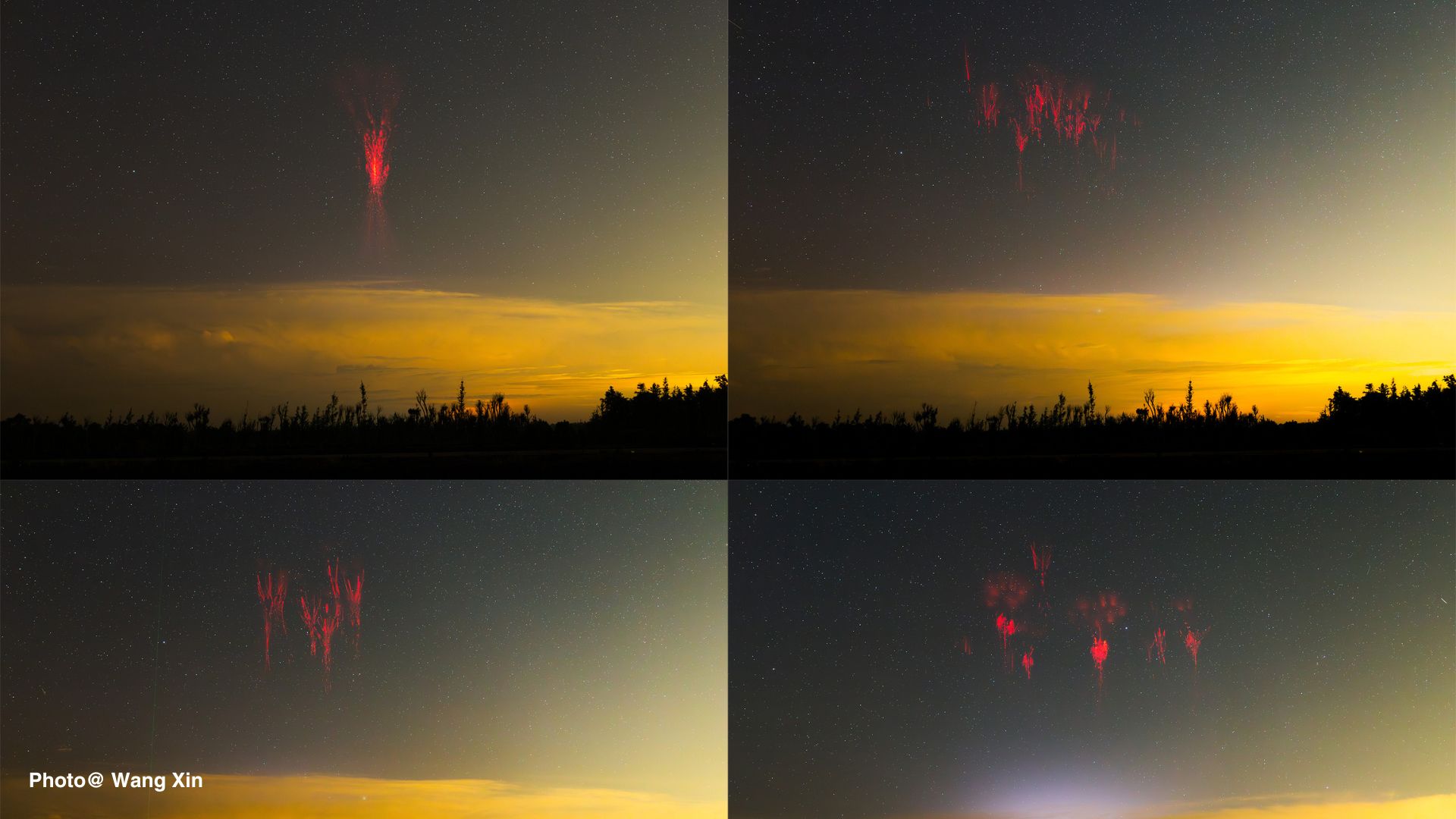 Images of Red Sprites in the sky
