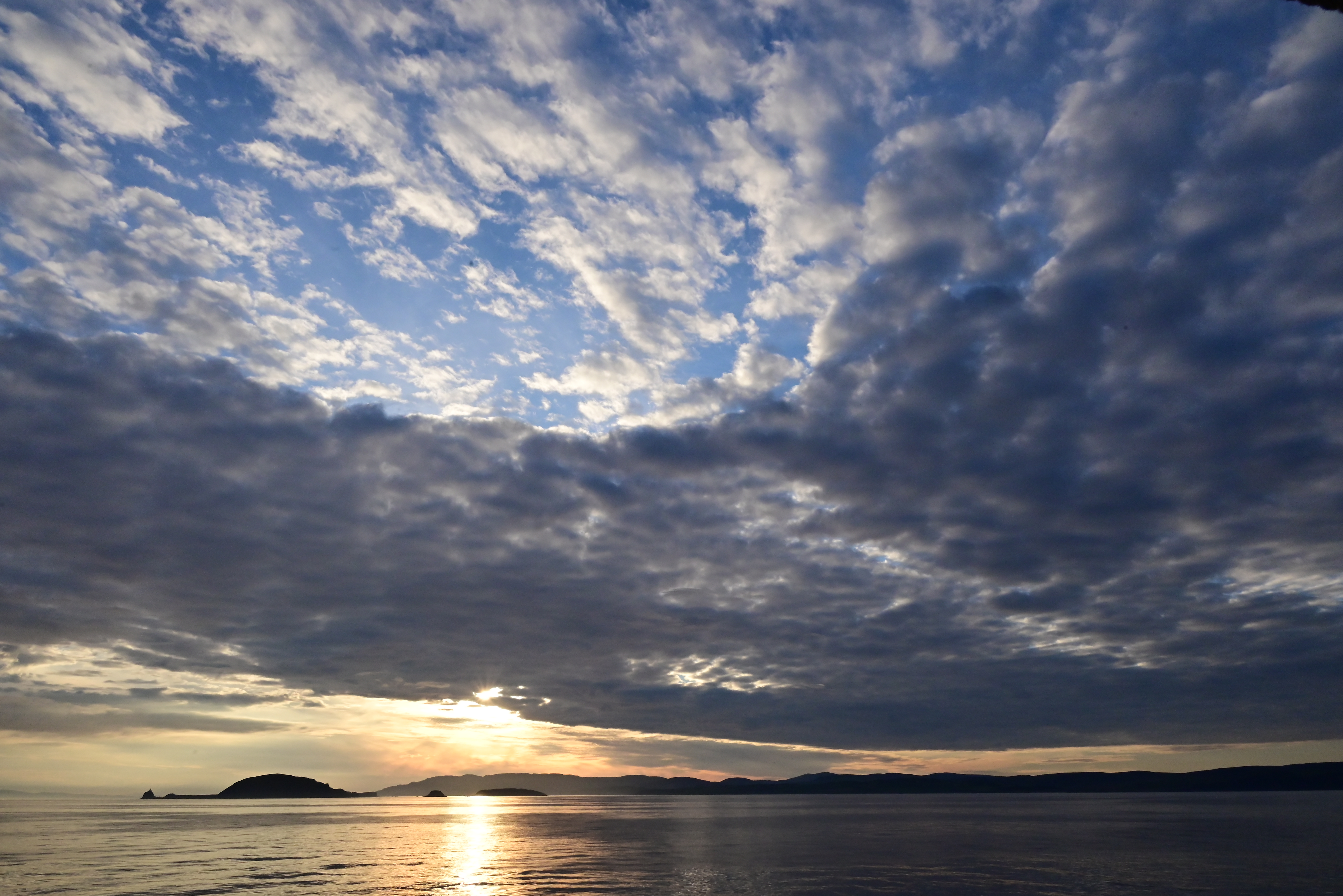 Evening sky in the Irish Sea