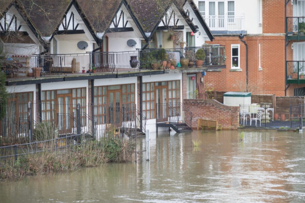 Flooded residential housing