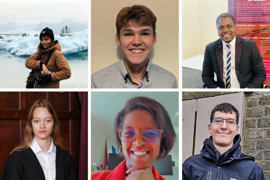 A variety of people smiling