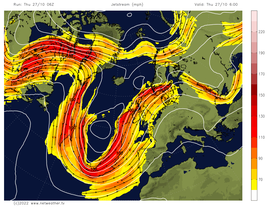 Jet stream and stormy weather