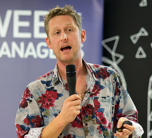 Image of a man with a microphone