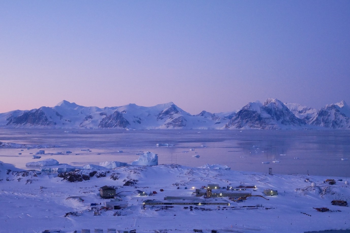 Rothera Research Station, looking east towards the Antarctica Peninsula