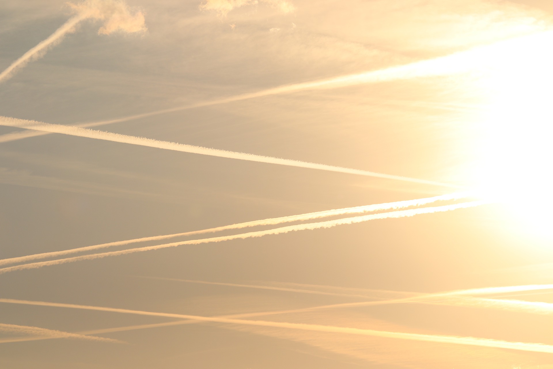 Contrails in the sky