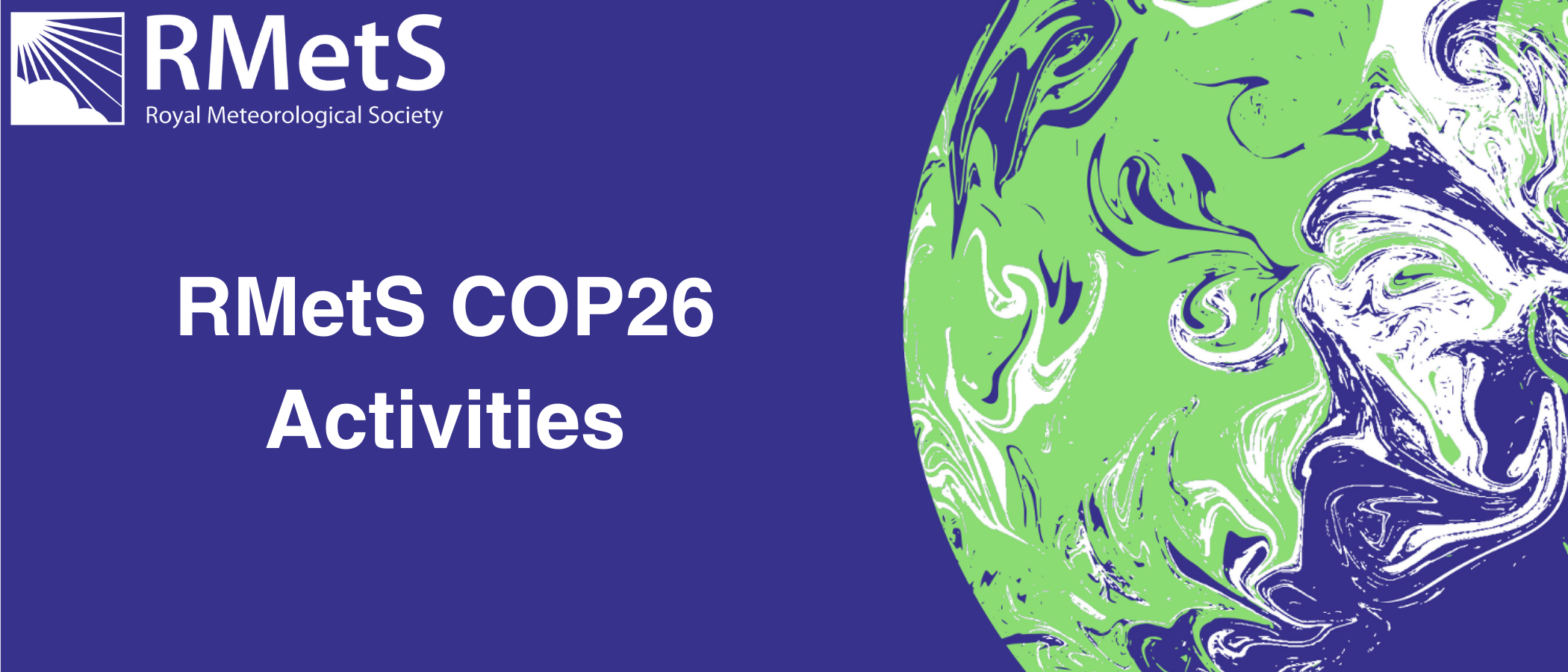 The COP logo with the text RMetS COP26 Activities
