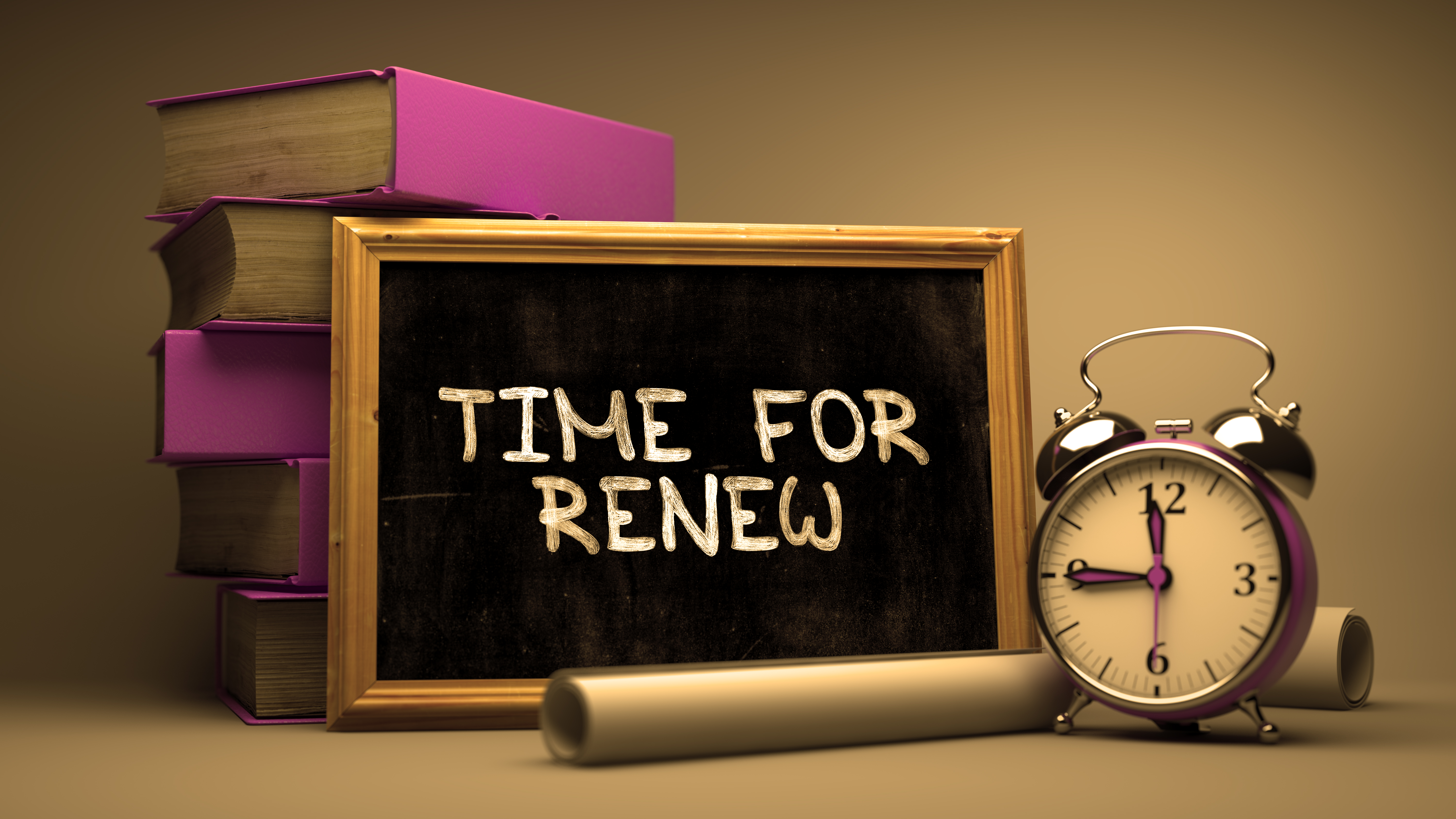 chalkboard saying time for renew
