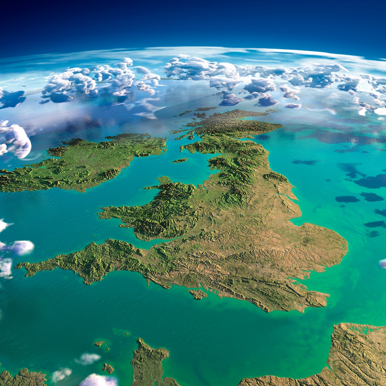 satellite image of UK
