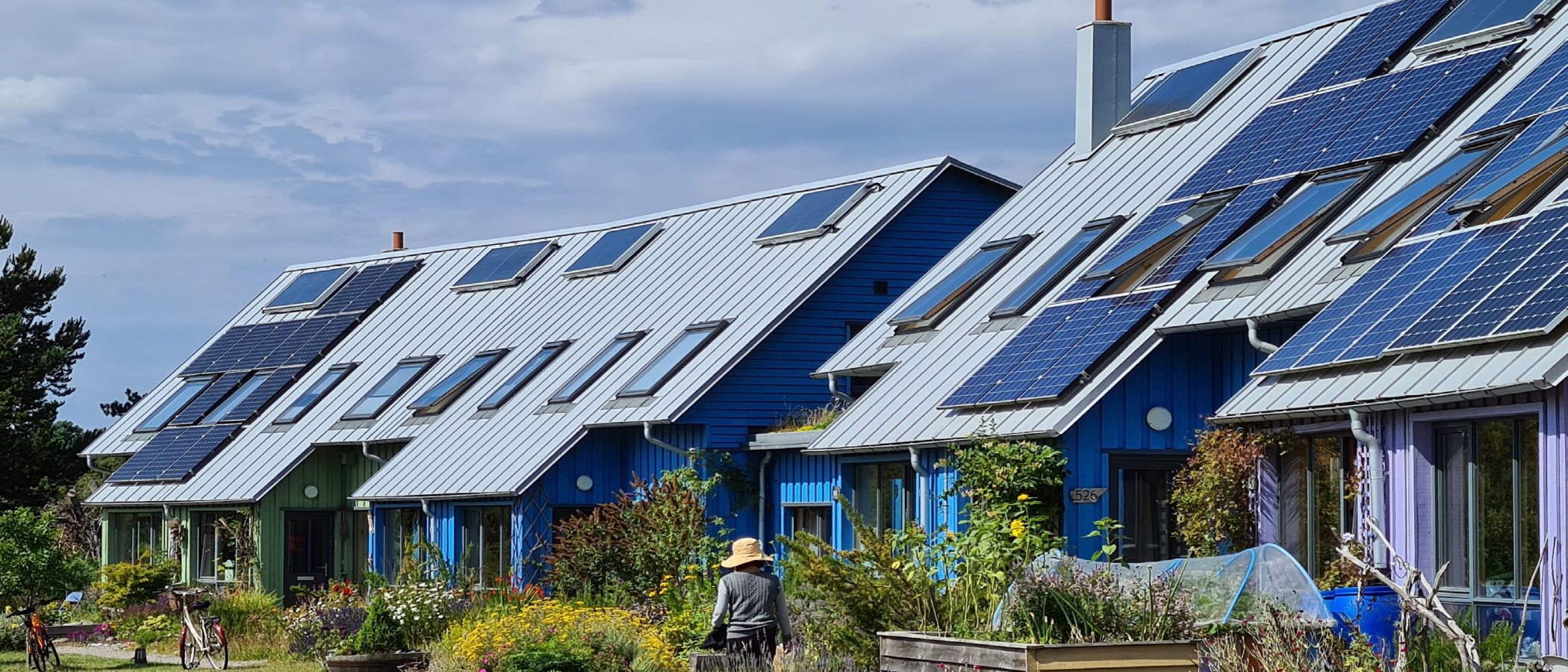 housing with solar panels