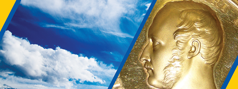 Clouds next to medal