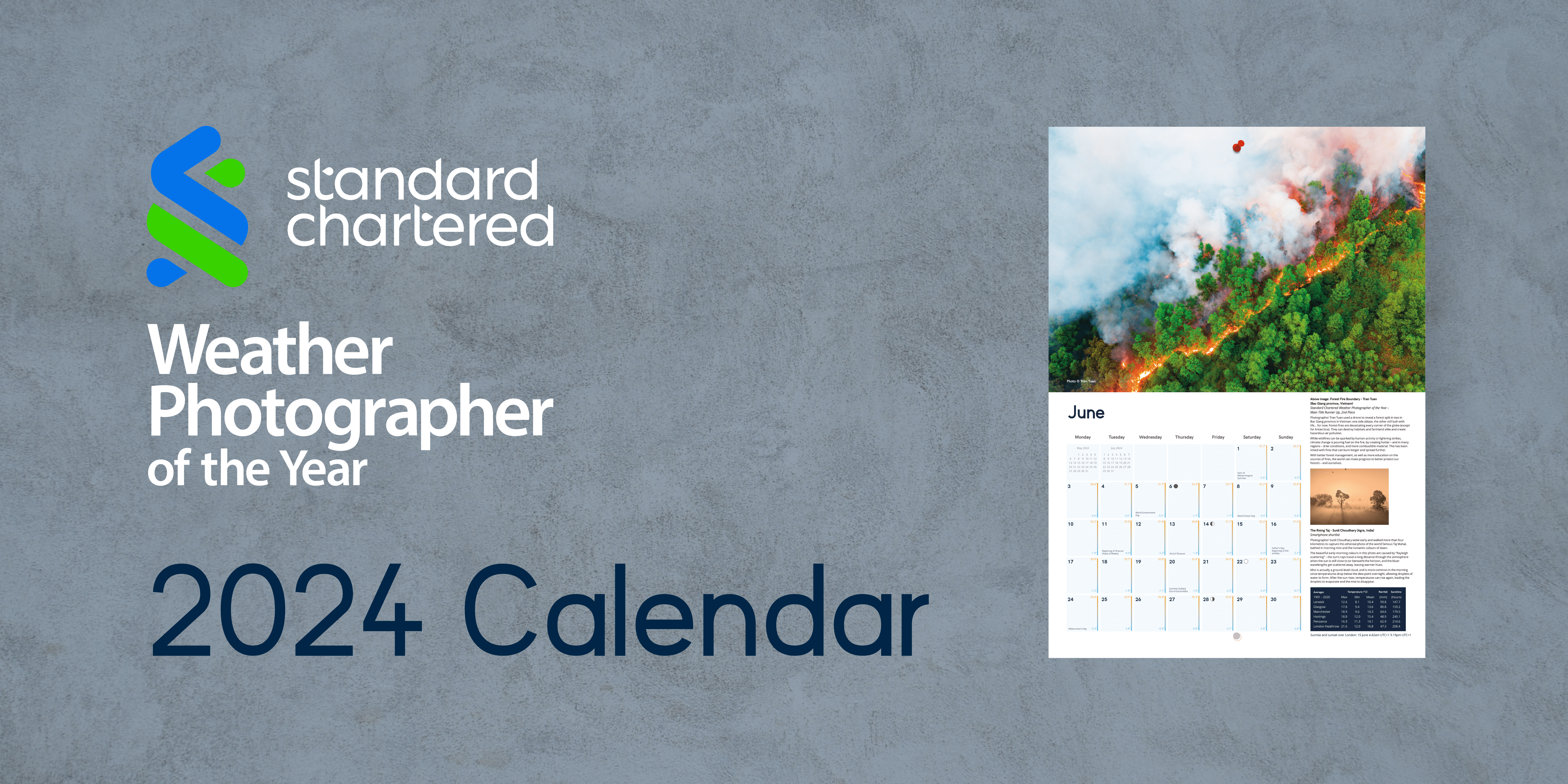 Standard Chartered Weather Photographer of the Year 2024 calendar