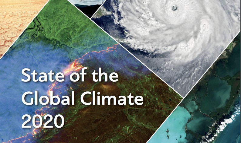 Cover of the report showing a collage of various satellite weather images