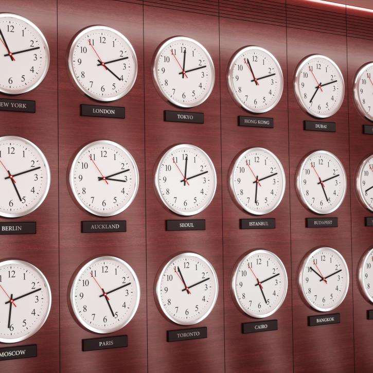 Clocks on a wall