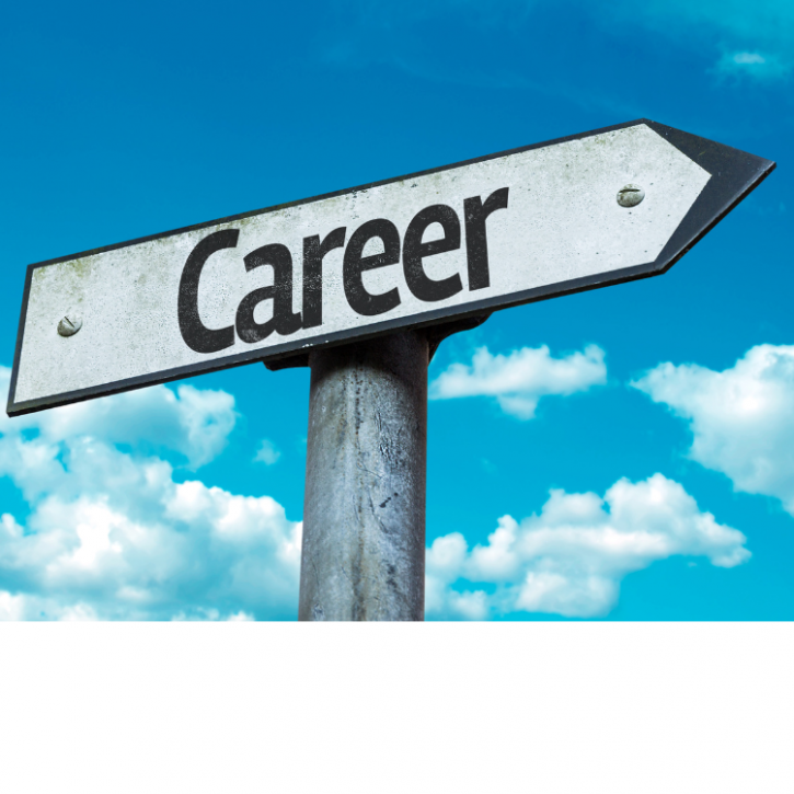 Image of a sign pointing right with the word career written on it