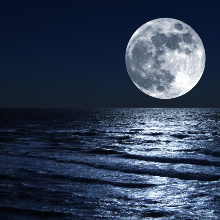 Image of moon reflecting on water